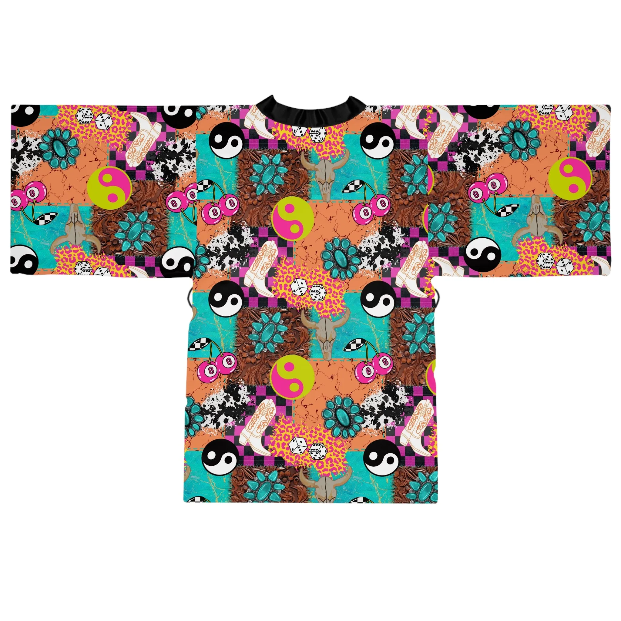 Neon Wilds Retro Western Robe