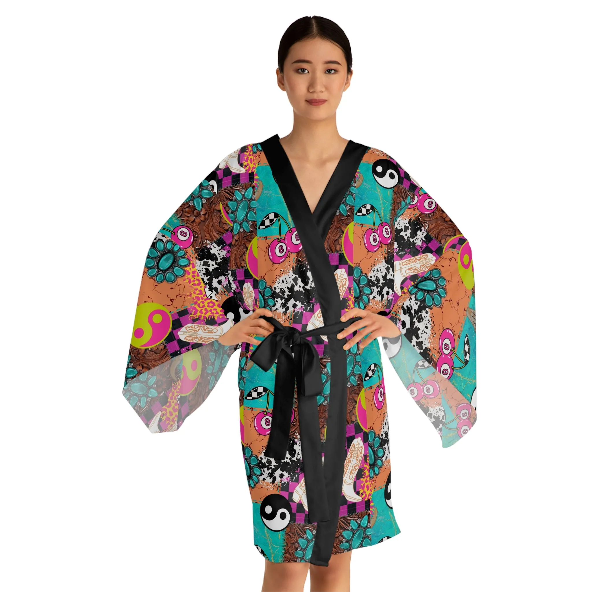 Neon Wilds Retro Western Robe