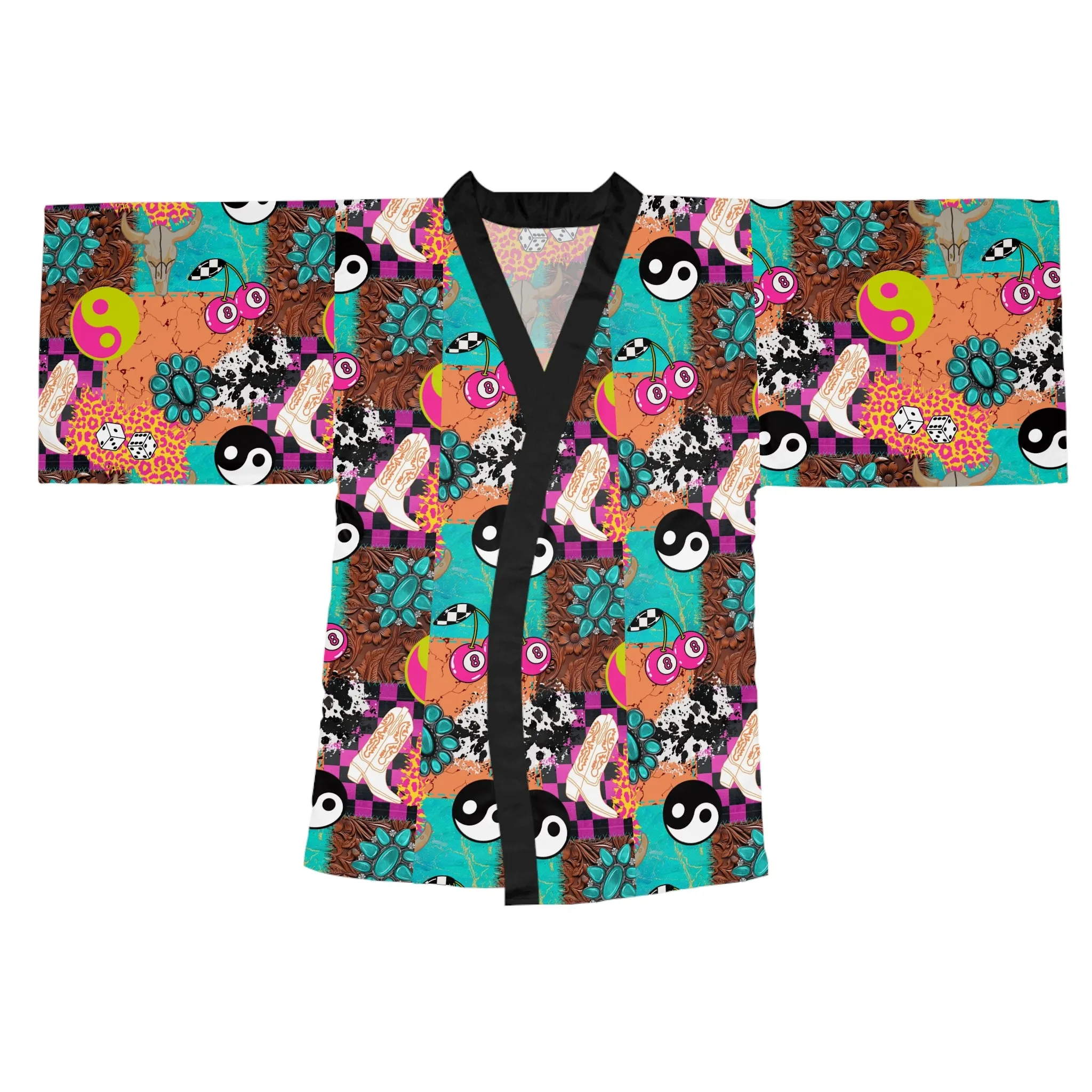 Neon Wilds Retro Western Robe