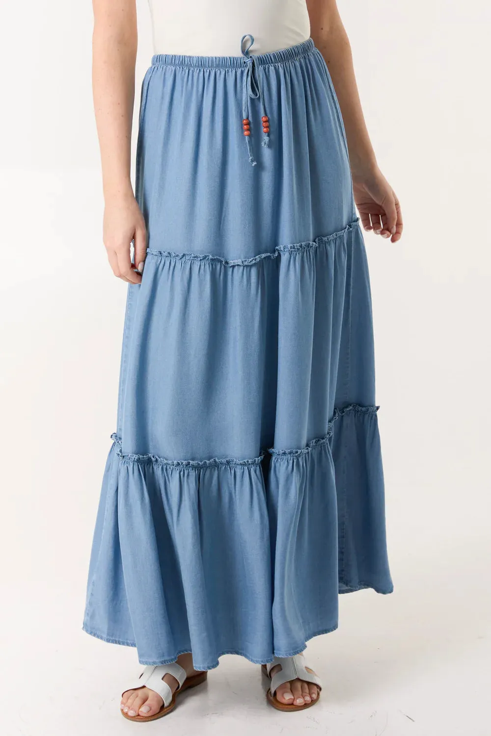 Nova of London Beaded Tiered Maxi Skirt