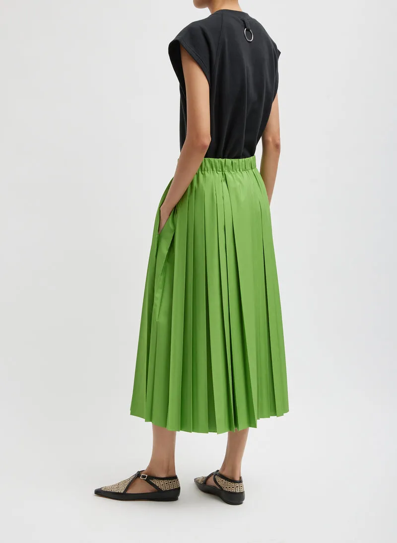 Nylon Pleated Pull On Skirt