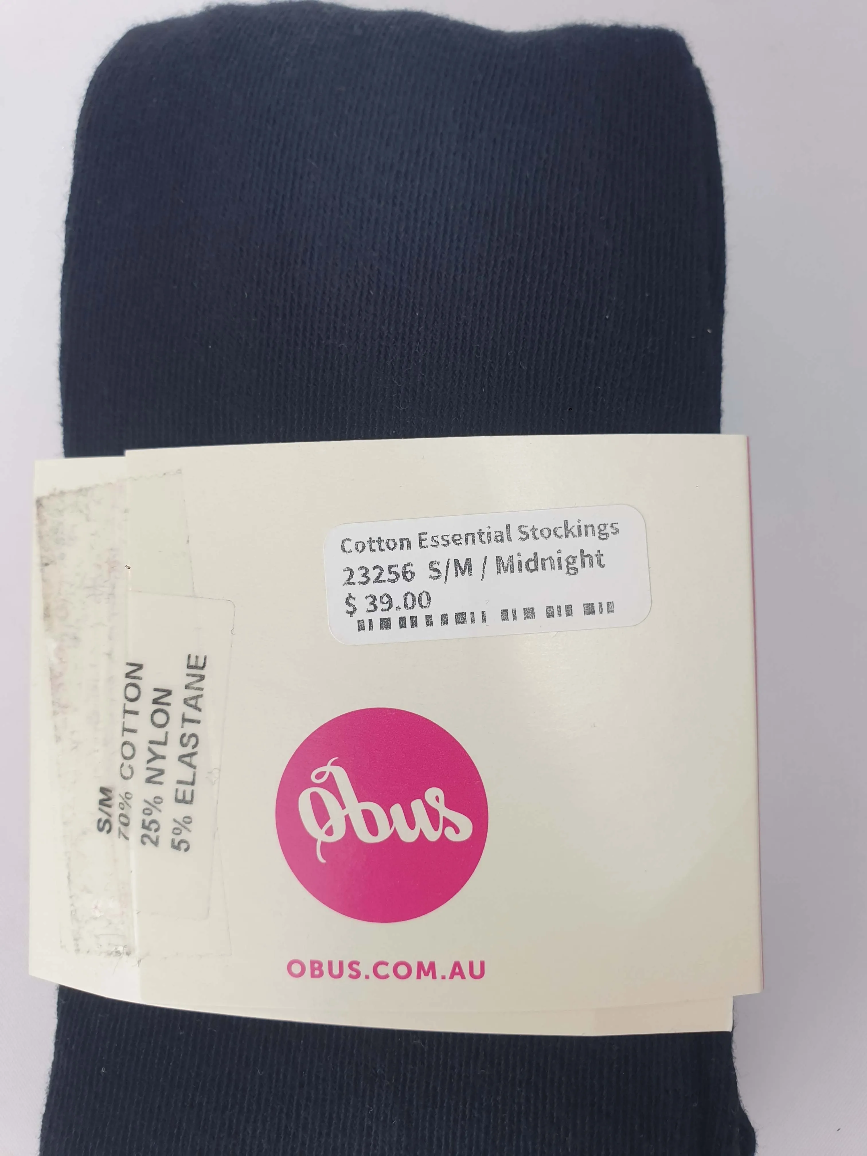 Obus black cotton stockings
