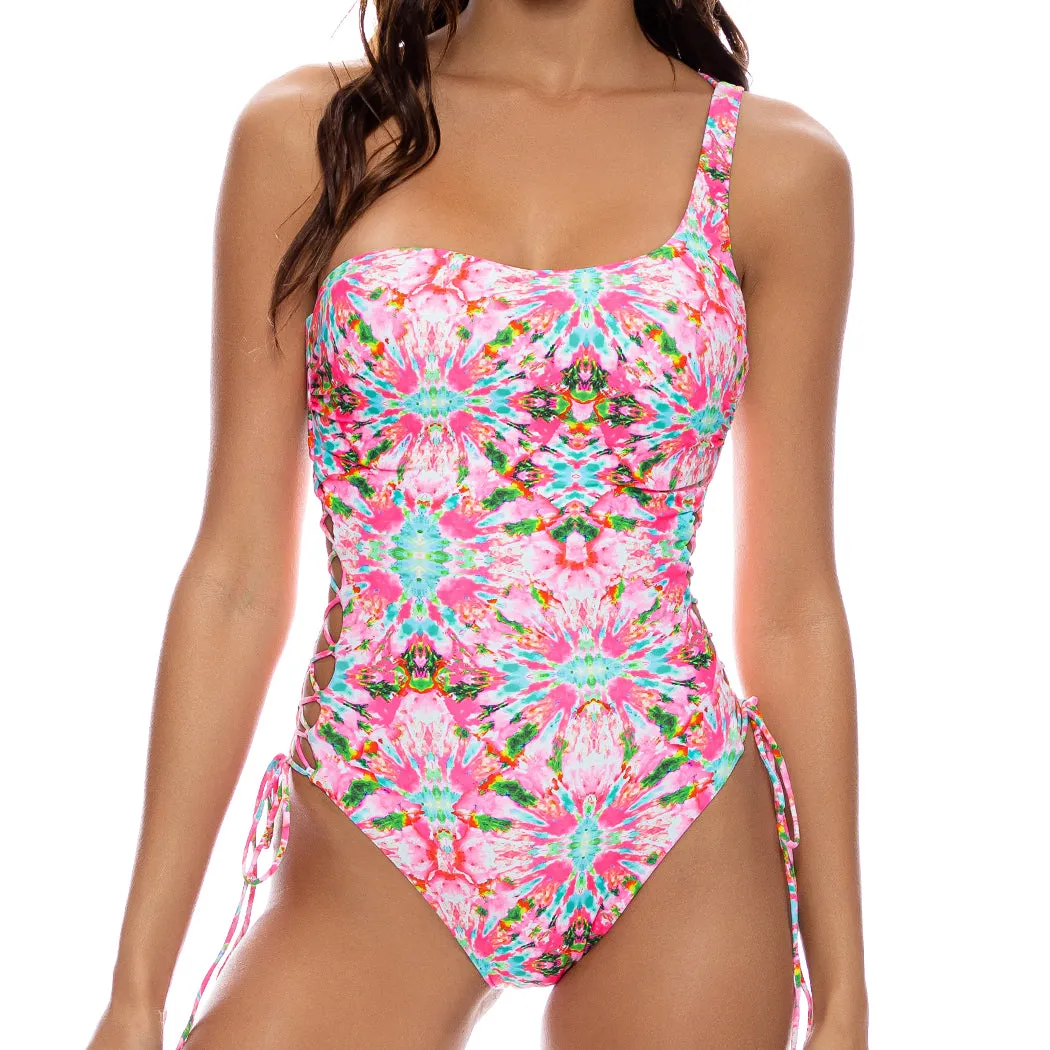 OCEAN DRIVE EUPHORIA - One Shoulder Lace Up Body Suit