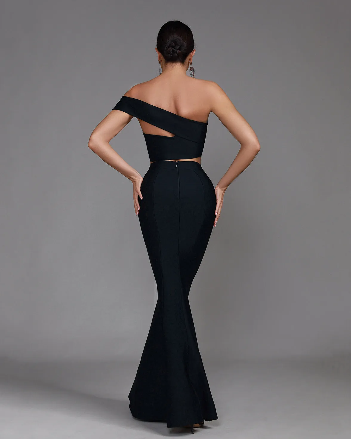 One Shoulder Crop Top & Maxi Skirt Set
