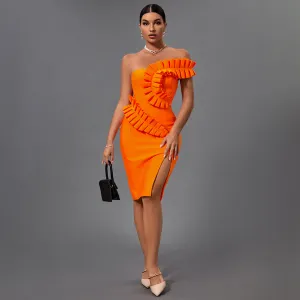 One Shoulder Embellished Bandage Dress
