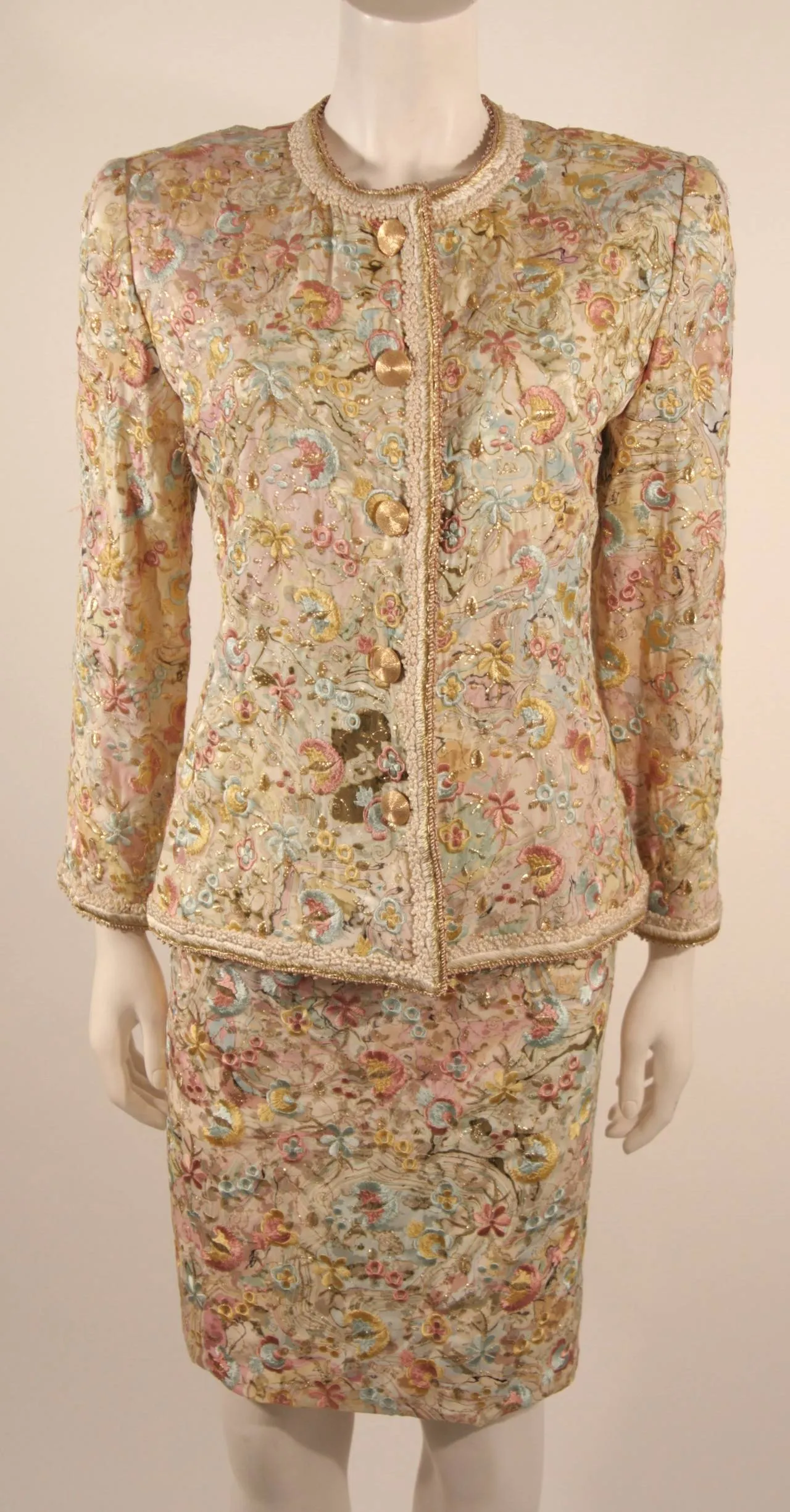 OSCAR DE LA RENTA 4 pc Baroque Skirt Suit