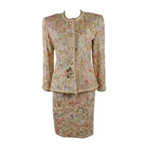 OSCAR DE LA RENTA 4 pc Baroque Skirt Suit