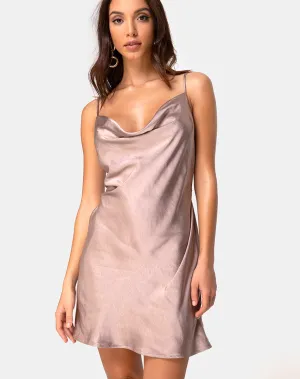 Paiva Dress in Satin Taupe