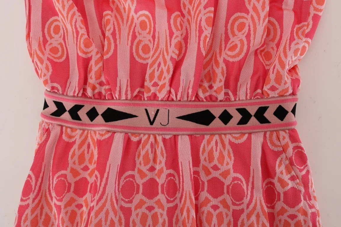 Pink Sheath Sleeveless Gold Chain Dress