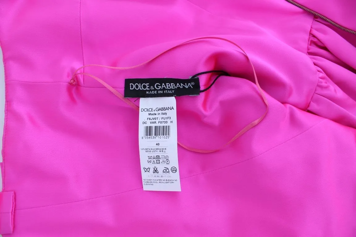 Pink Silk Long Sheath Ball Gown Dress