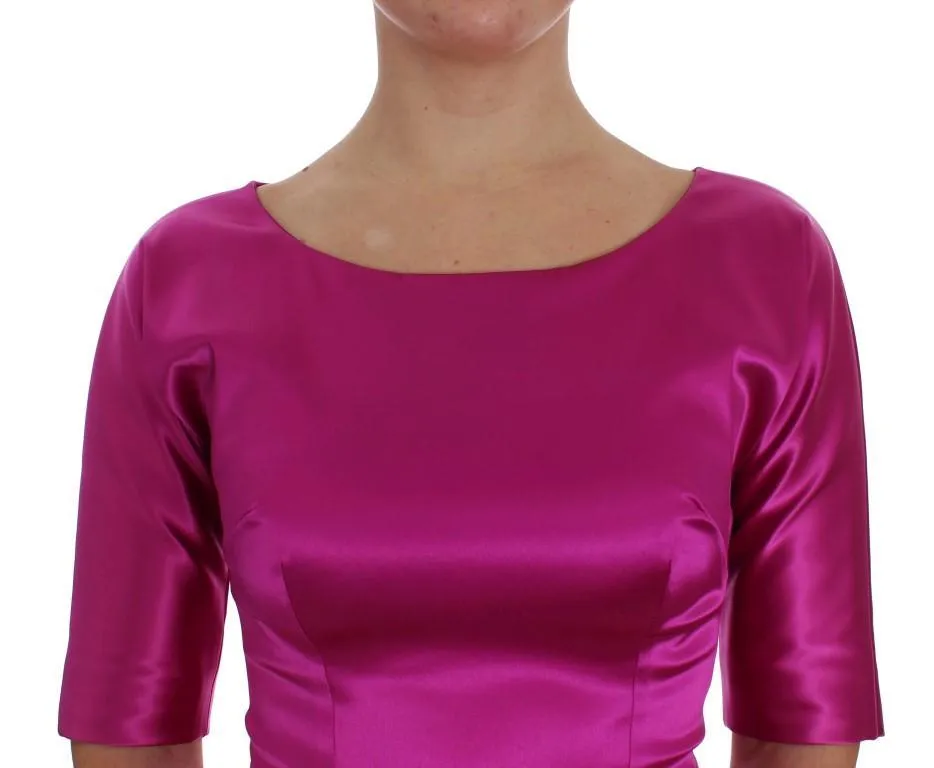 Pink Stretch Long Sheath Ball Gown Dress