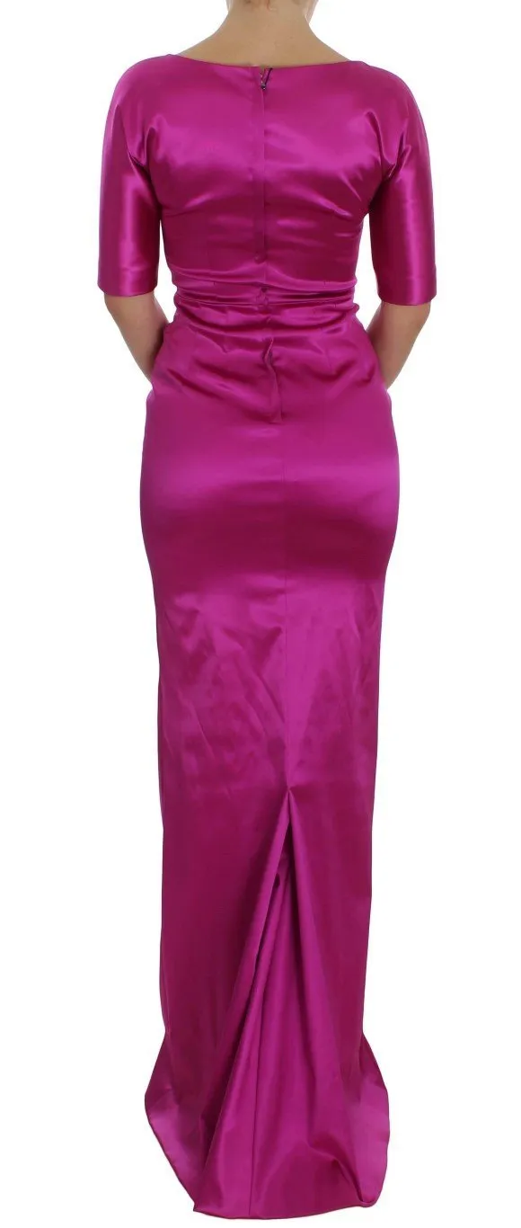 Pink Stretch Long Sheath Ball Gown Dress