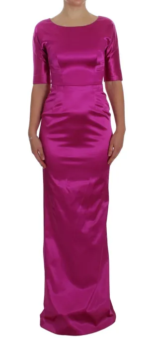 Pink Stretch Long Sheath Ball Gown Dress