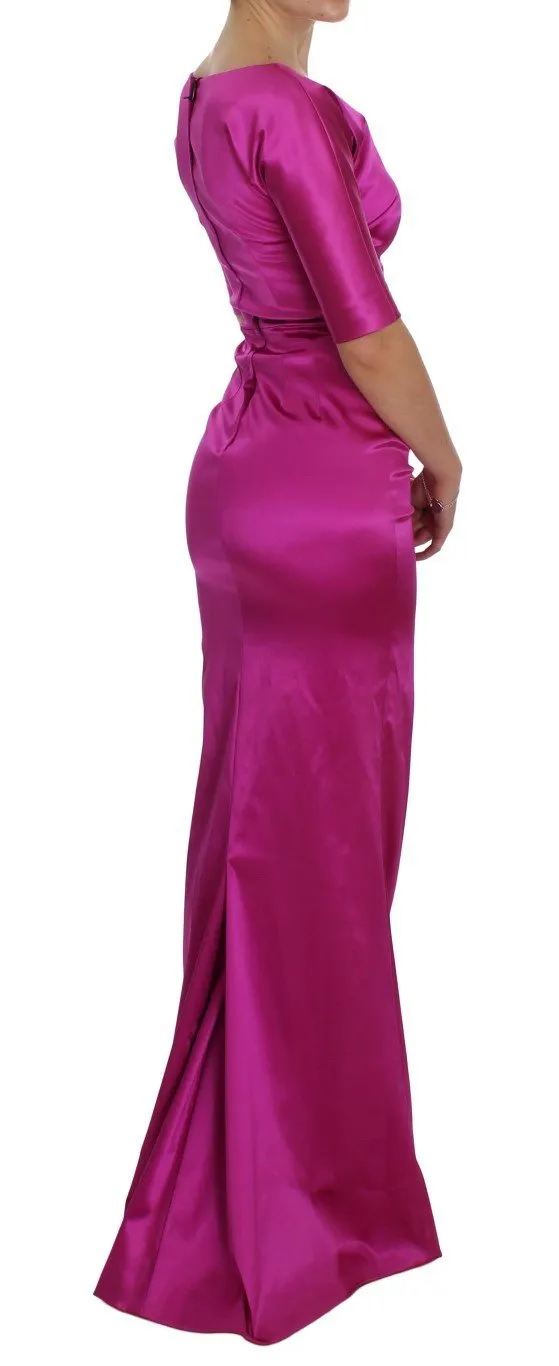 Pink Stretch Long Sheath Ball Gown Dress