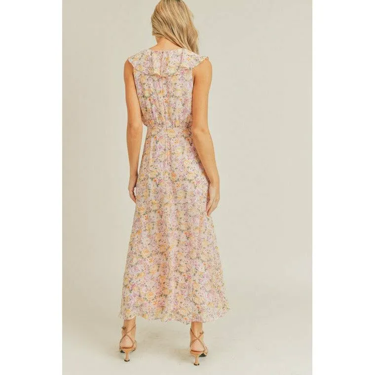 Pink Vanilla Lace Up Front Maxi Dress