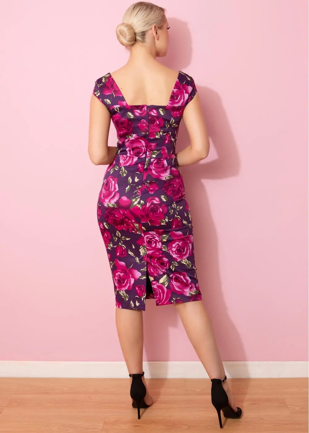 Pretty Dress Company Cara Sorrento 50's Pencil Dress Berry