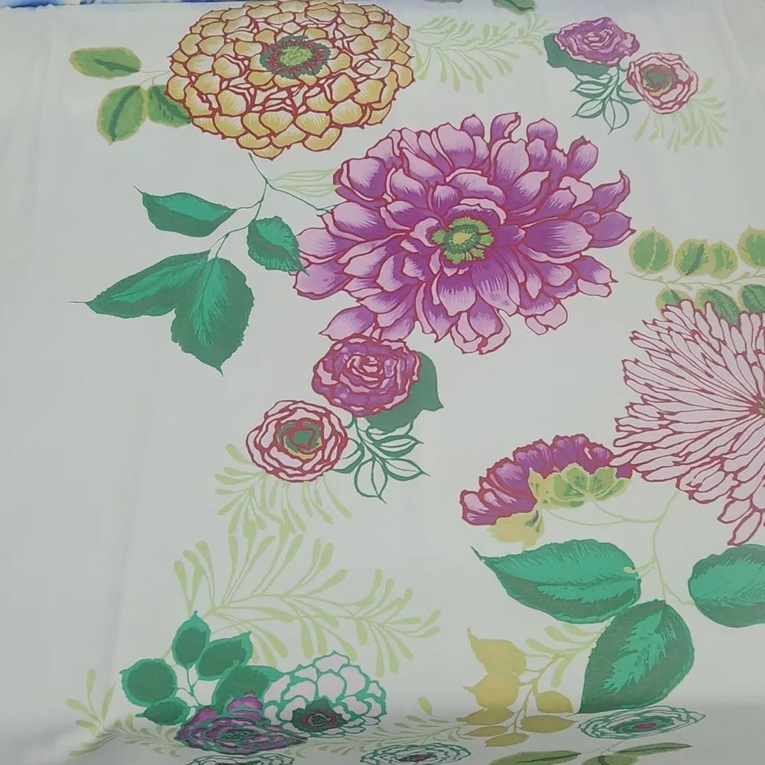 Printed Rayon Twill Fabric 150 cm Cream Floral