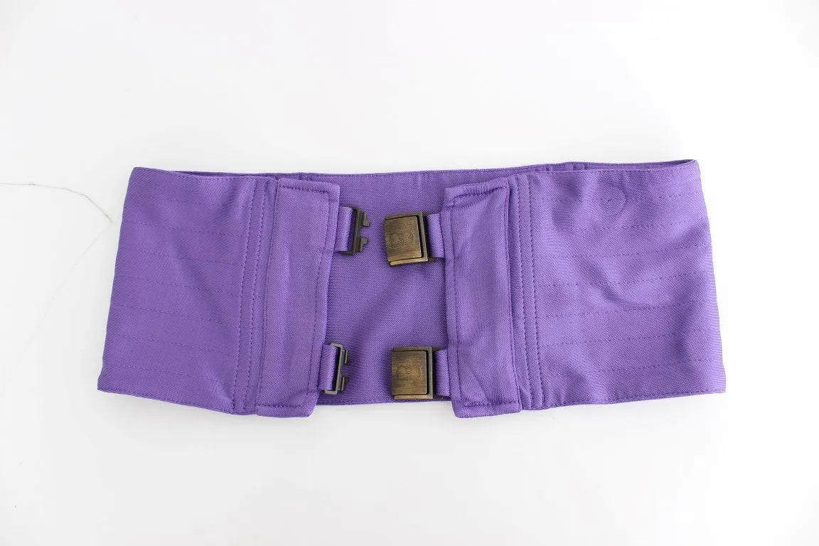 Purple longsleeved belted dress