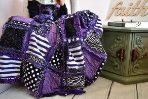 Purple Quilts Bed Spreads, Old and Young Pre Teen Girl Room Decor, Twin Size Bed Spread and Queen Size Quilts