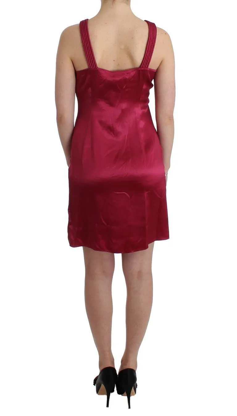 Purple silk sheath dress