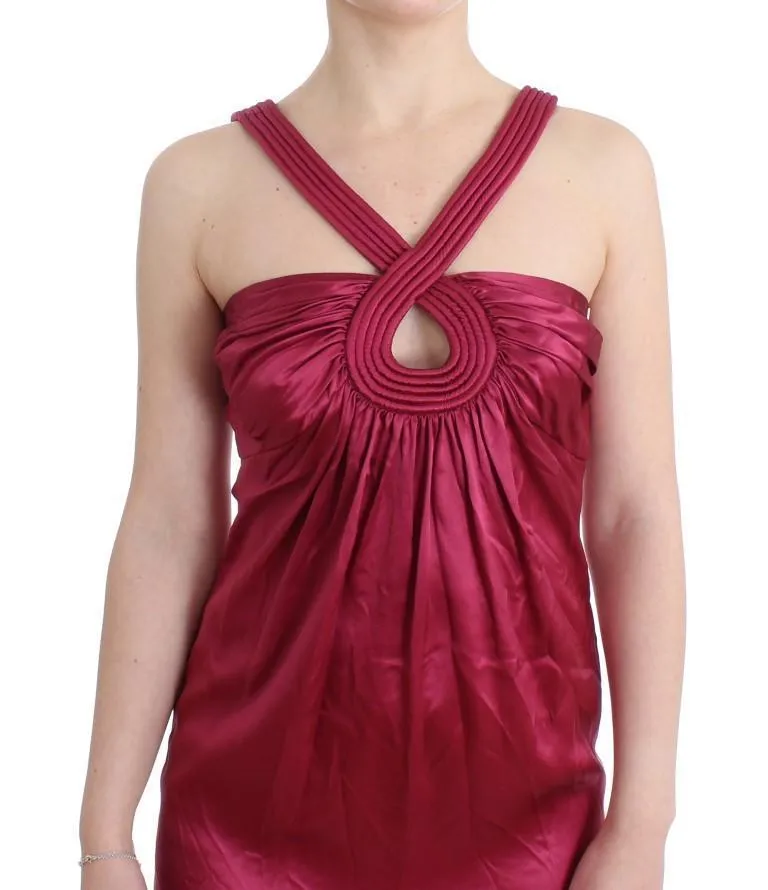 Purple silk sheath dress
