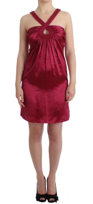 Purple silk sheath dress