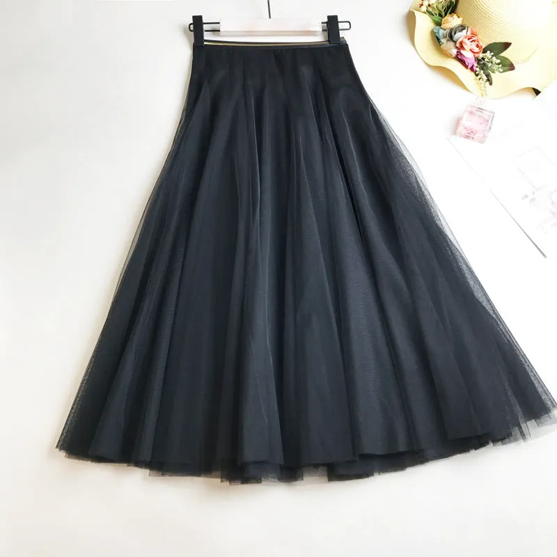 "4 COLORS MESH FLUFFY" SKIRT K112208