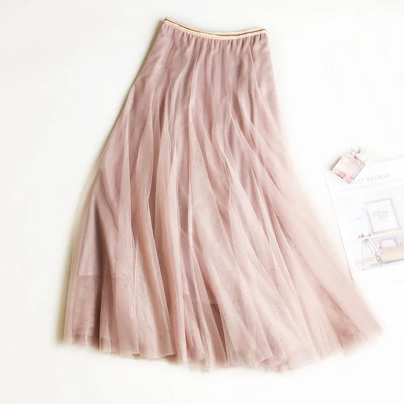 "4 COLORS MESH FLUFFY" SKIRT K112208