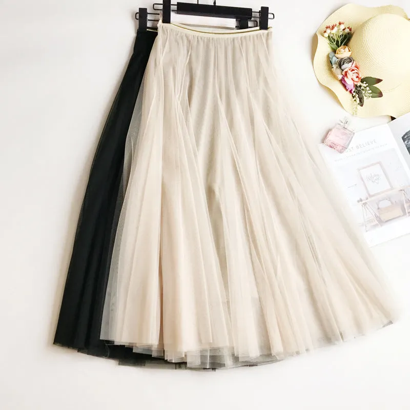 "4 COLORS MESH FLUFFY" SKIRT K112208