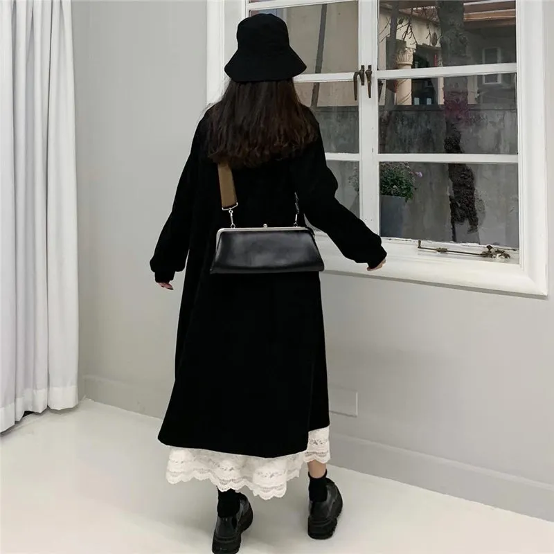 "BLACK RETRO SINGLE-BREASTED" DRESS/SKIRT N032206