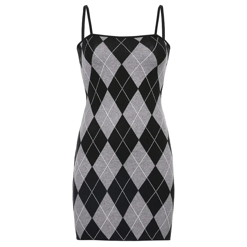 "RETRO DIAMOND COLOR BLOCK" DRESS N033102
