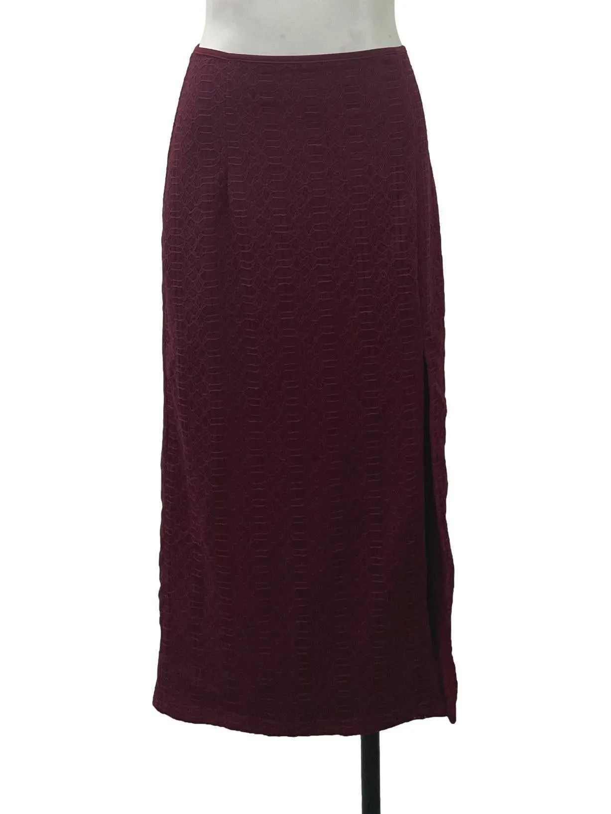 Red Lace Slit Skirt