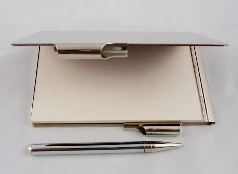 REED & BARTON Small Silver Note Pad with Pencil Original Box and Dust Bag