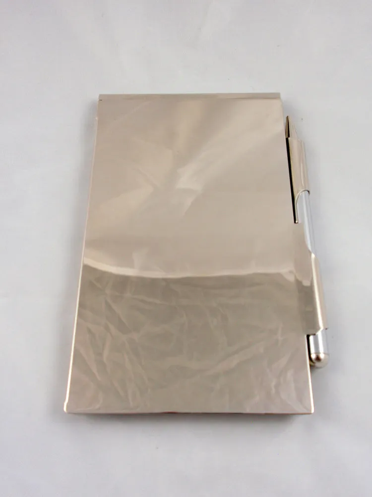 REED & BARTON Small Silver Note Pad with Pencil Original Box and Dust Bag
