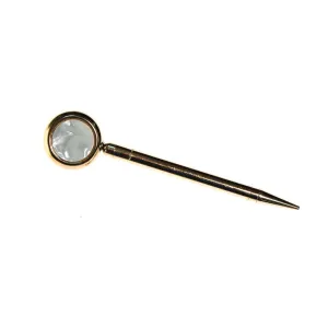 Retractable Pencil Brooch, Mid Century Modern, Mother of Pearl, Gold