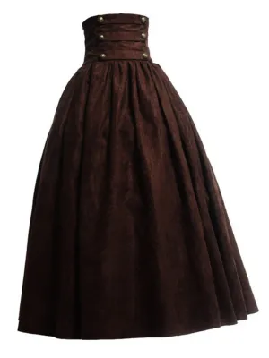 Retro High Waist Solid Color Swing Skirts