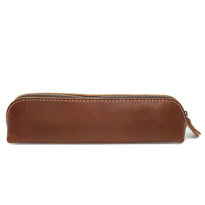 Retro Pen Bag Full Grain Leather Pencil Case Handmade Pen Holder YD1025