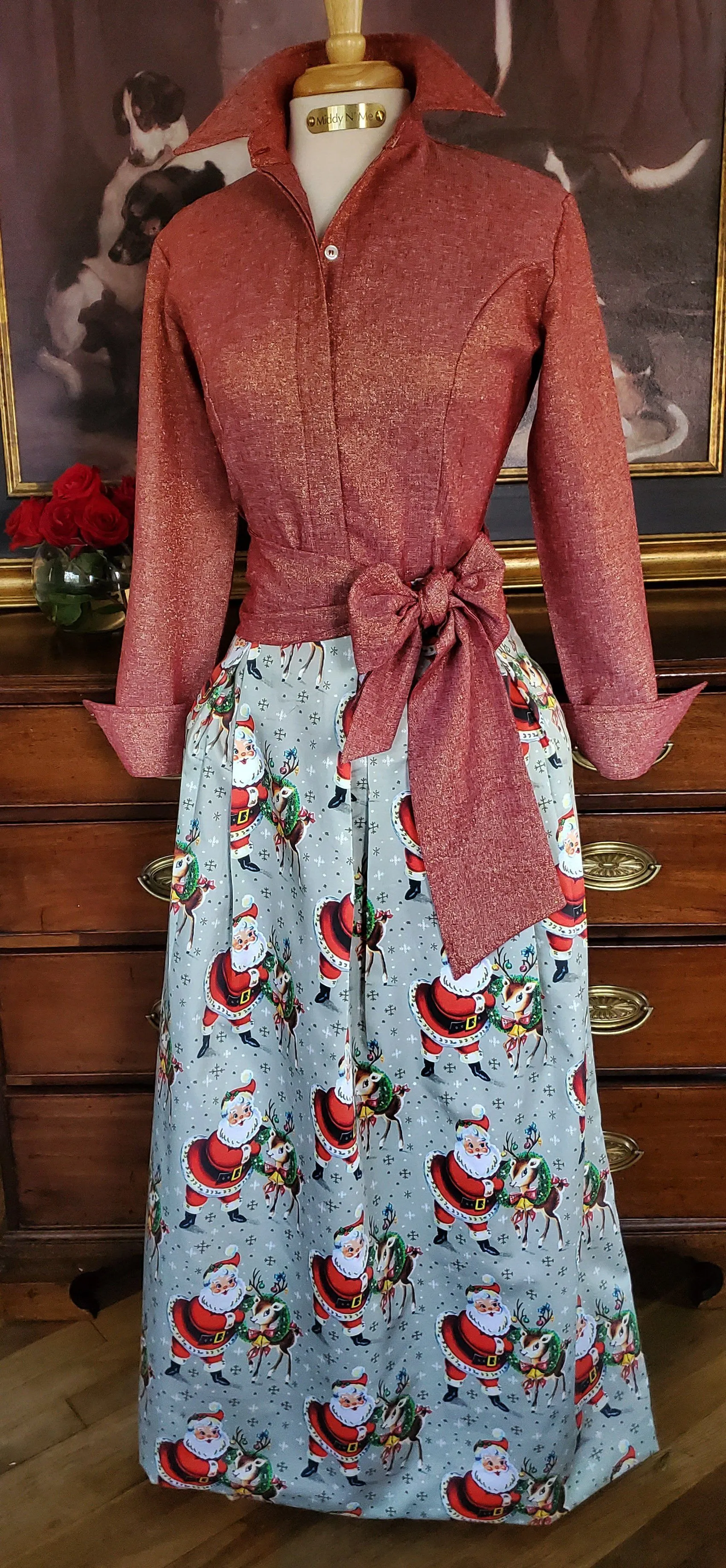 RETRO SANTA HOLIDAY SKIRT