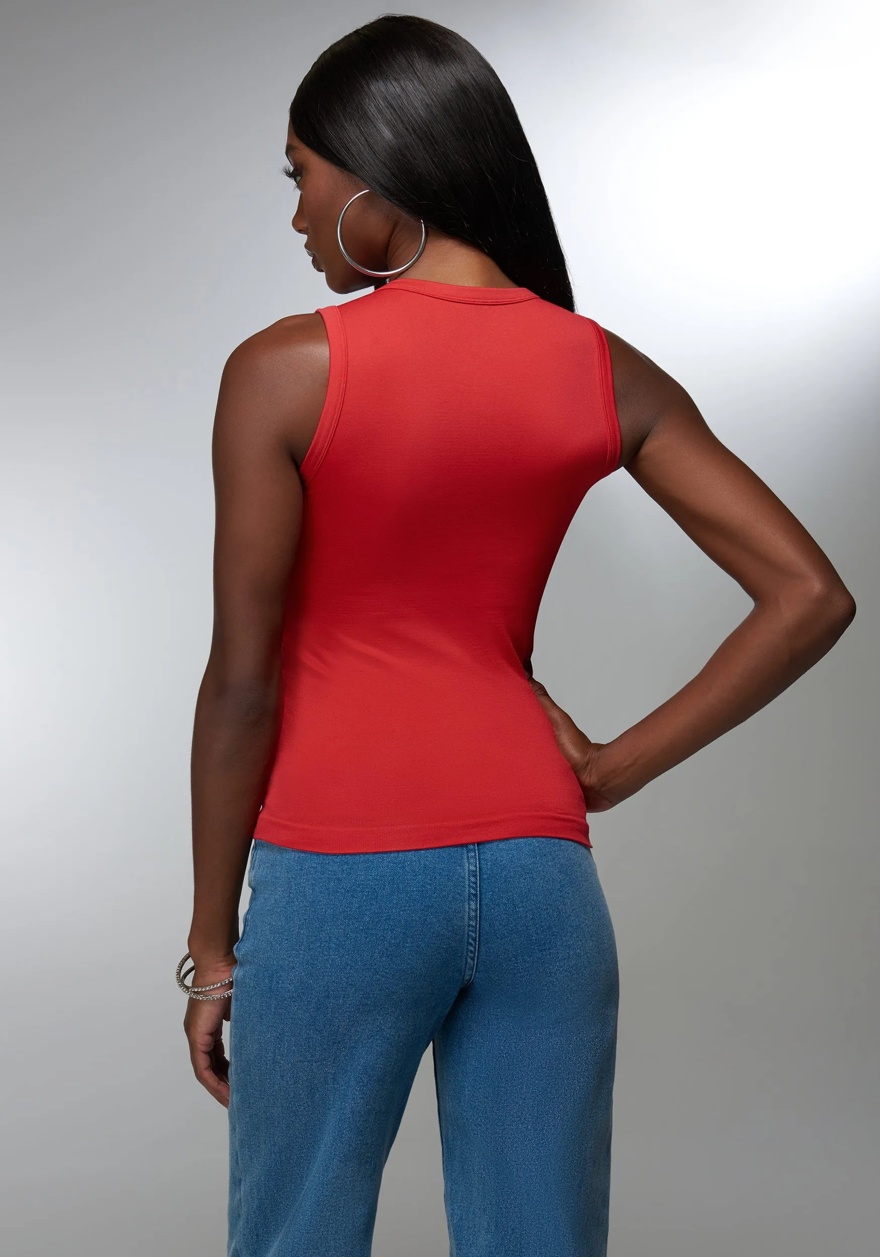 Rhinestone Logo Double Front Tank