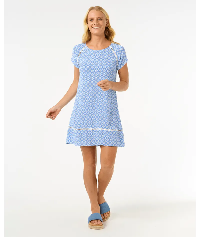 RIP CURL SAN CARLOS SHIFT DRESS - BLUE