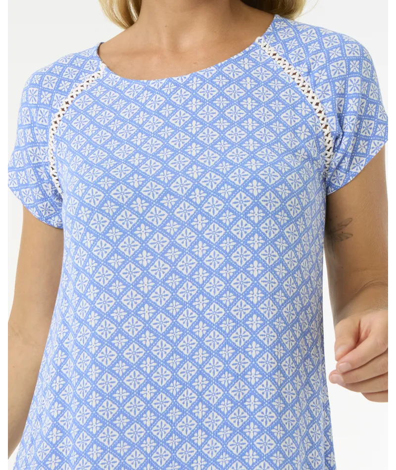 RIP CURL SAN CARLOS SHIFT DRESS - BLUE