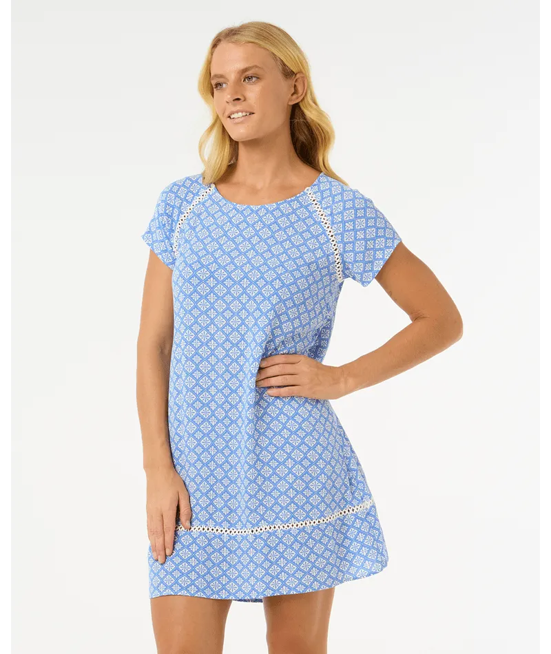 RIP CURL SAN CARLOS SHIFT DRESS - BLUE