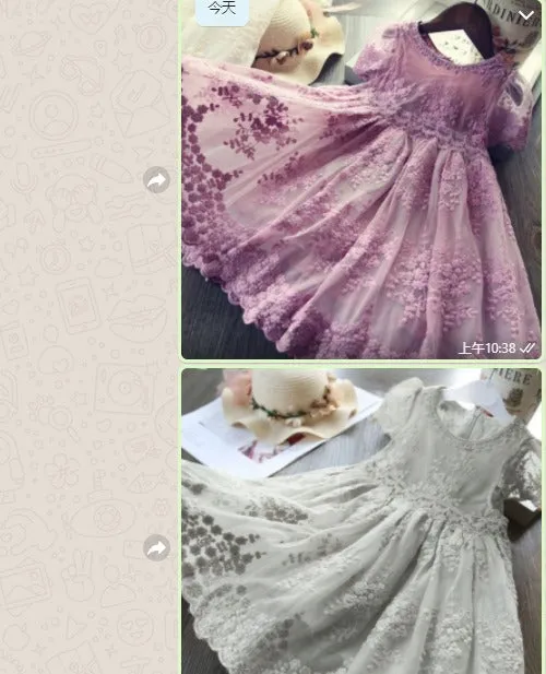 Rose Lace Floral Print Dresses for Girls