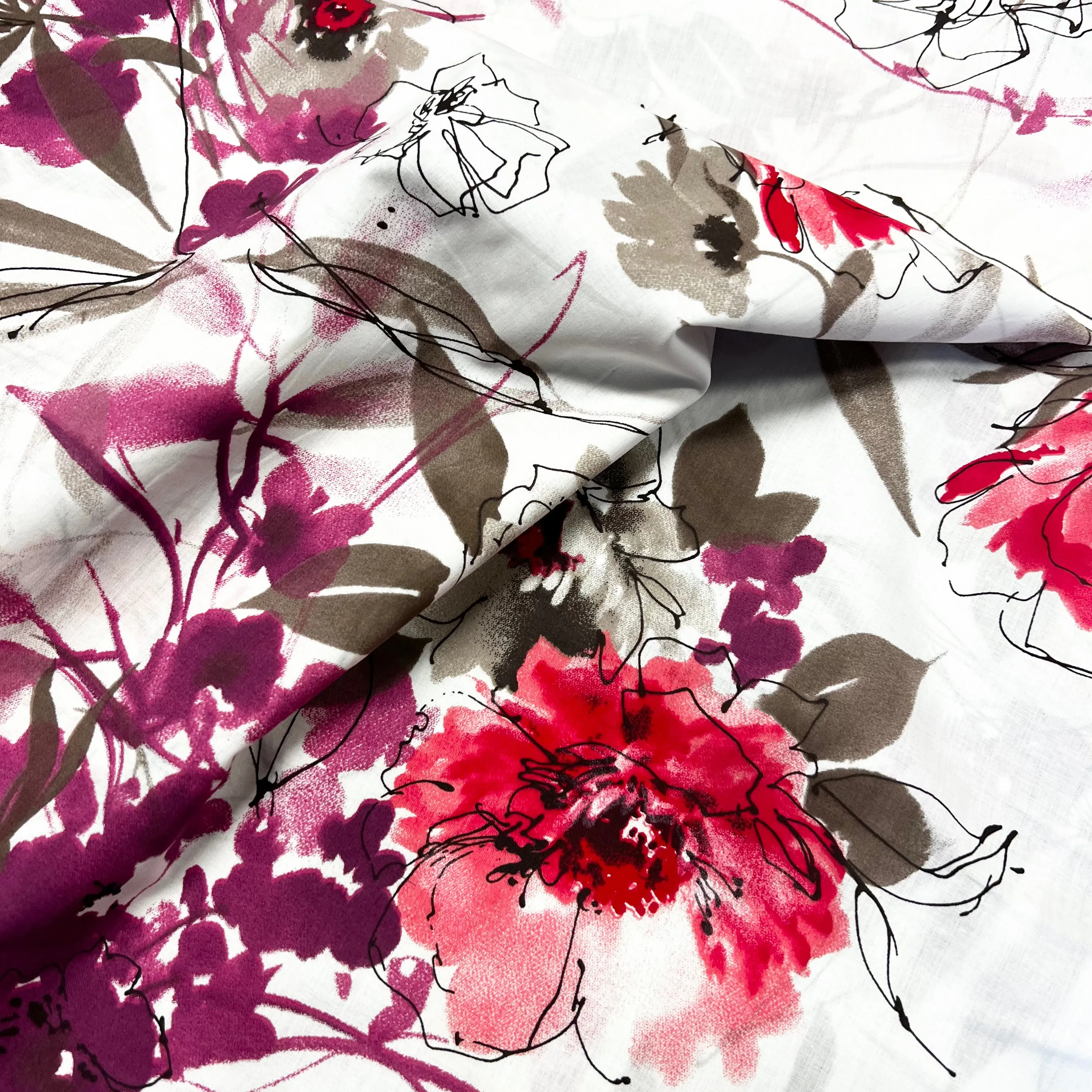 Sandi Bloom | Cotton Lawn | White