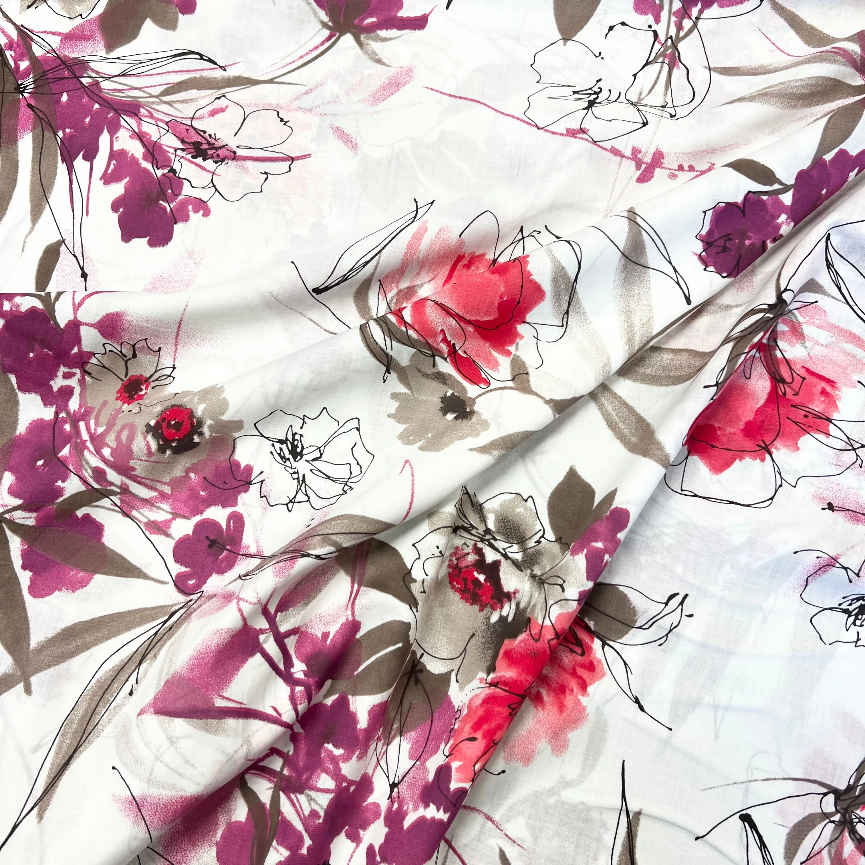 Sandi Bloom | Cotton Lawn | White