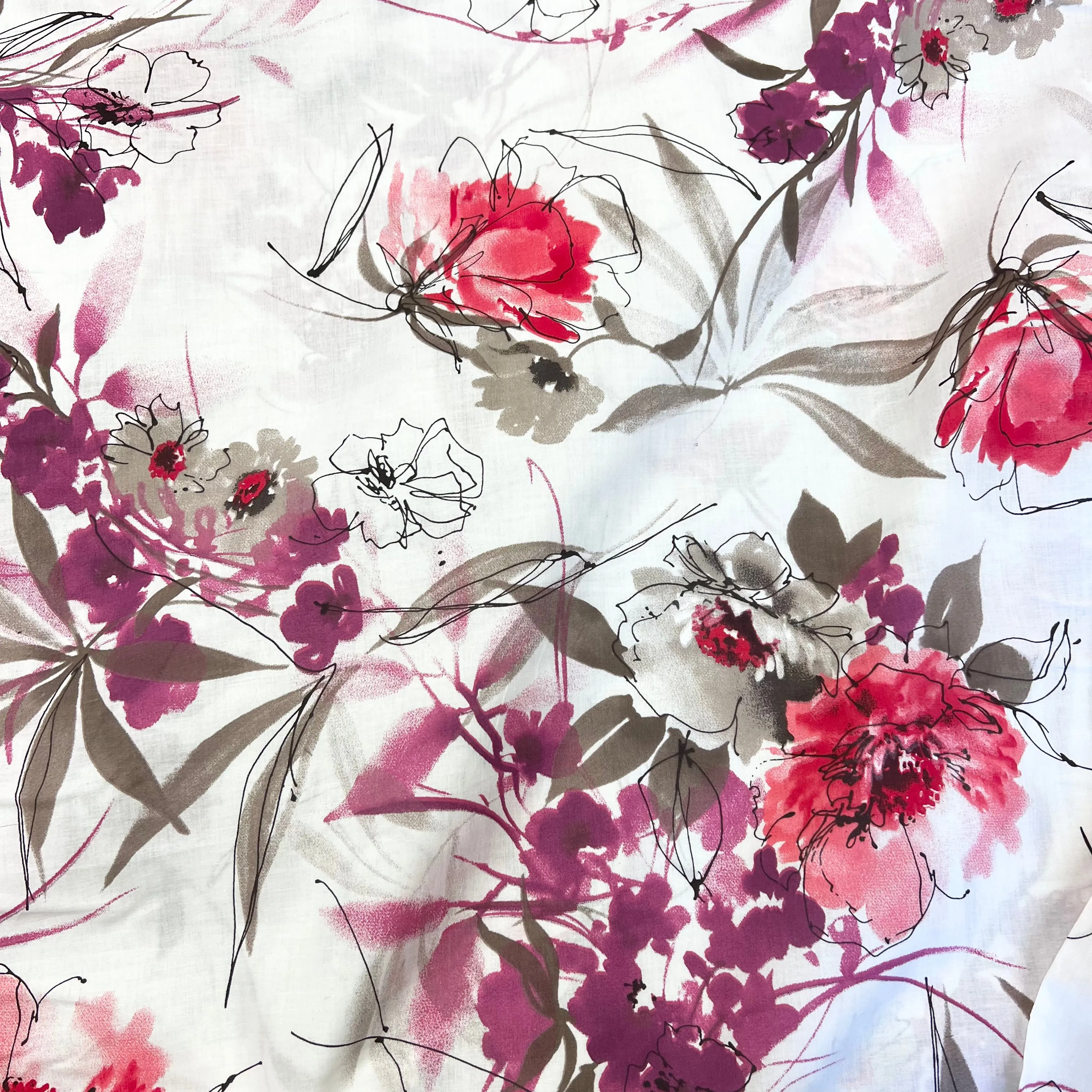 Sandi Bloom | Cotton Lawn | White