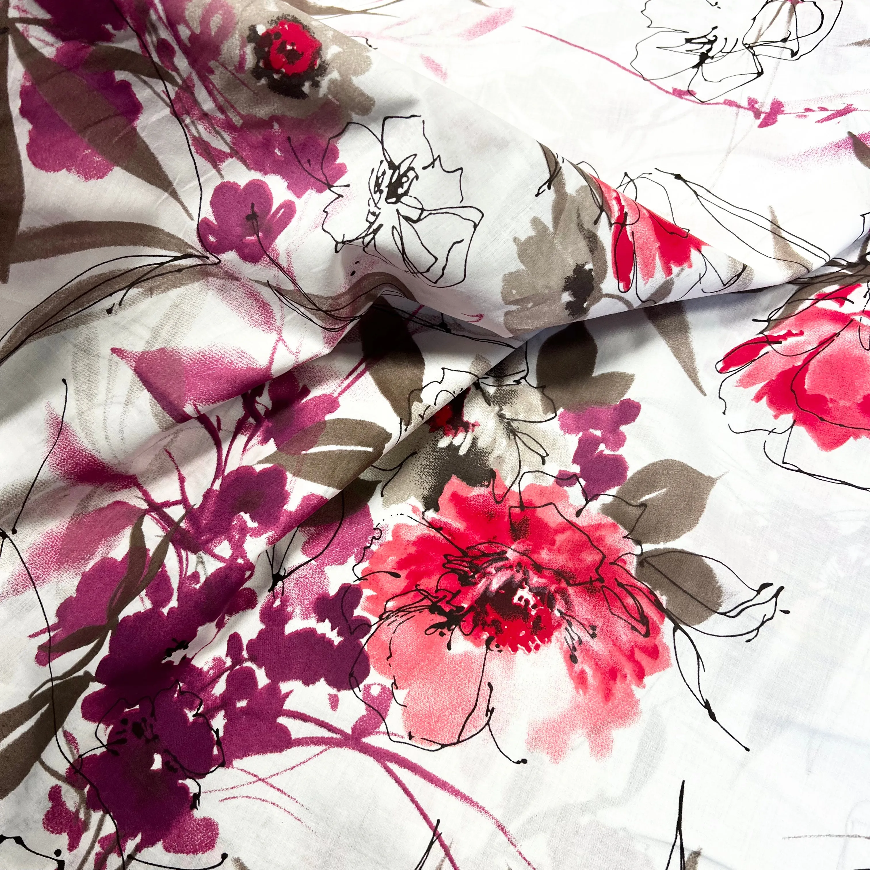 Sandi Bloom | Cotton Lawn | White