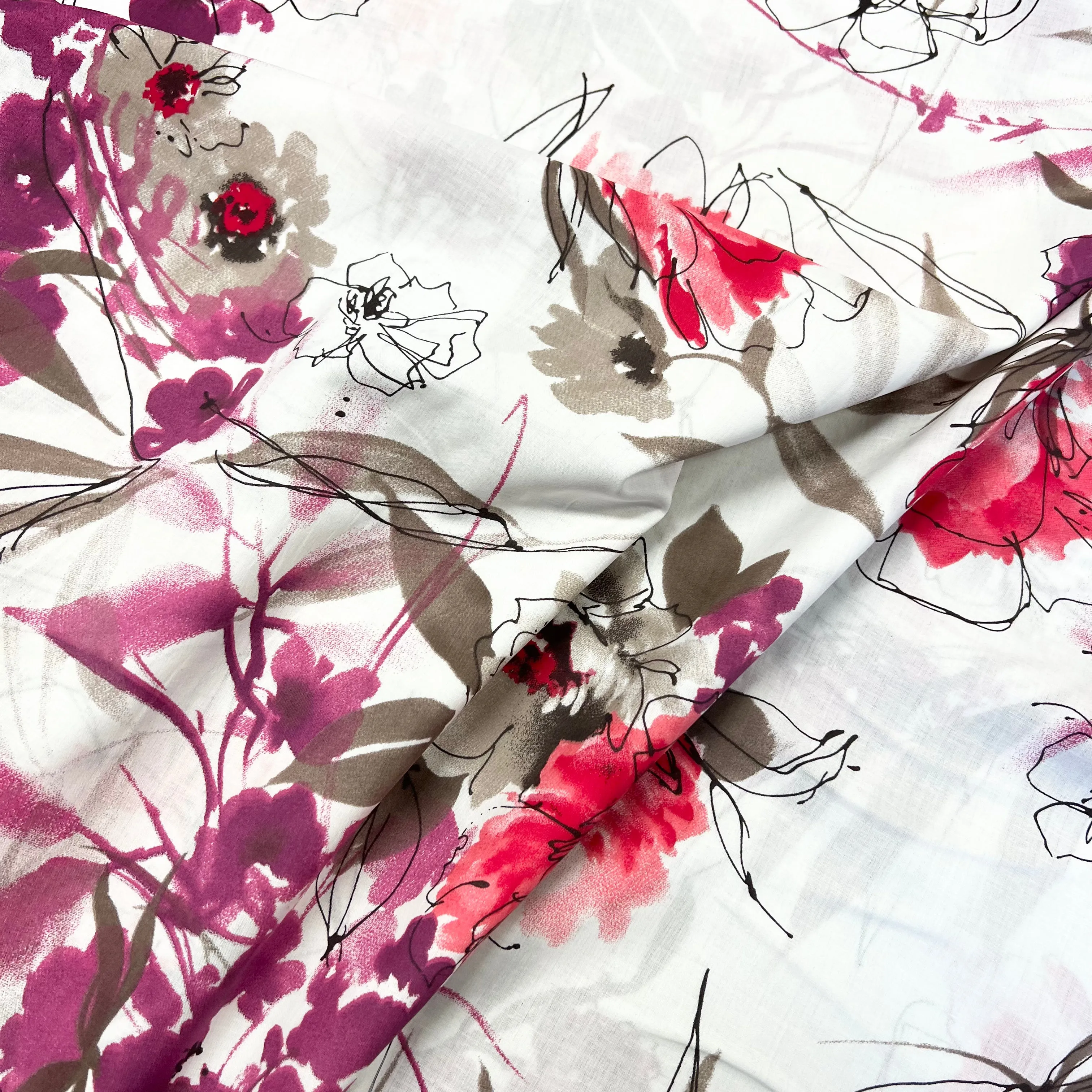 Sandi Bloom | Cotton Lawn | White