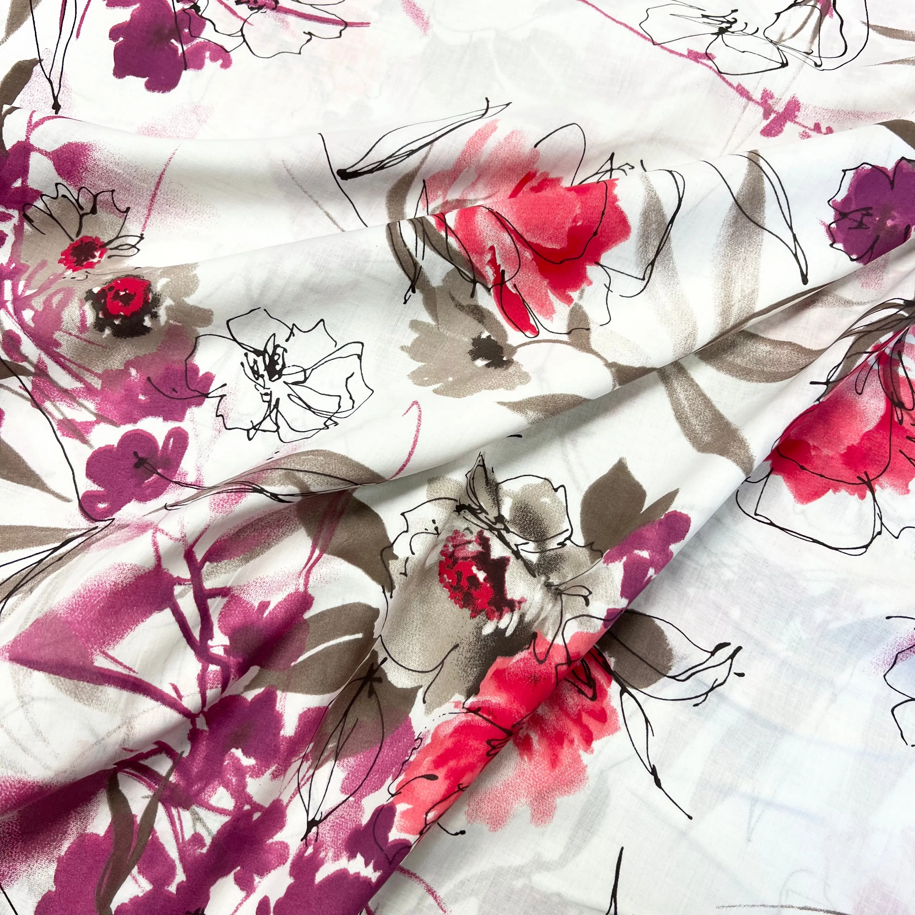 Sandi Bloom | Cotton Lawn | White
