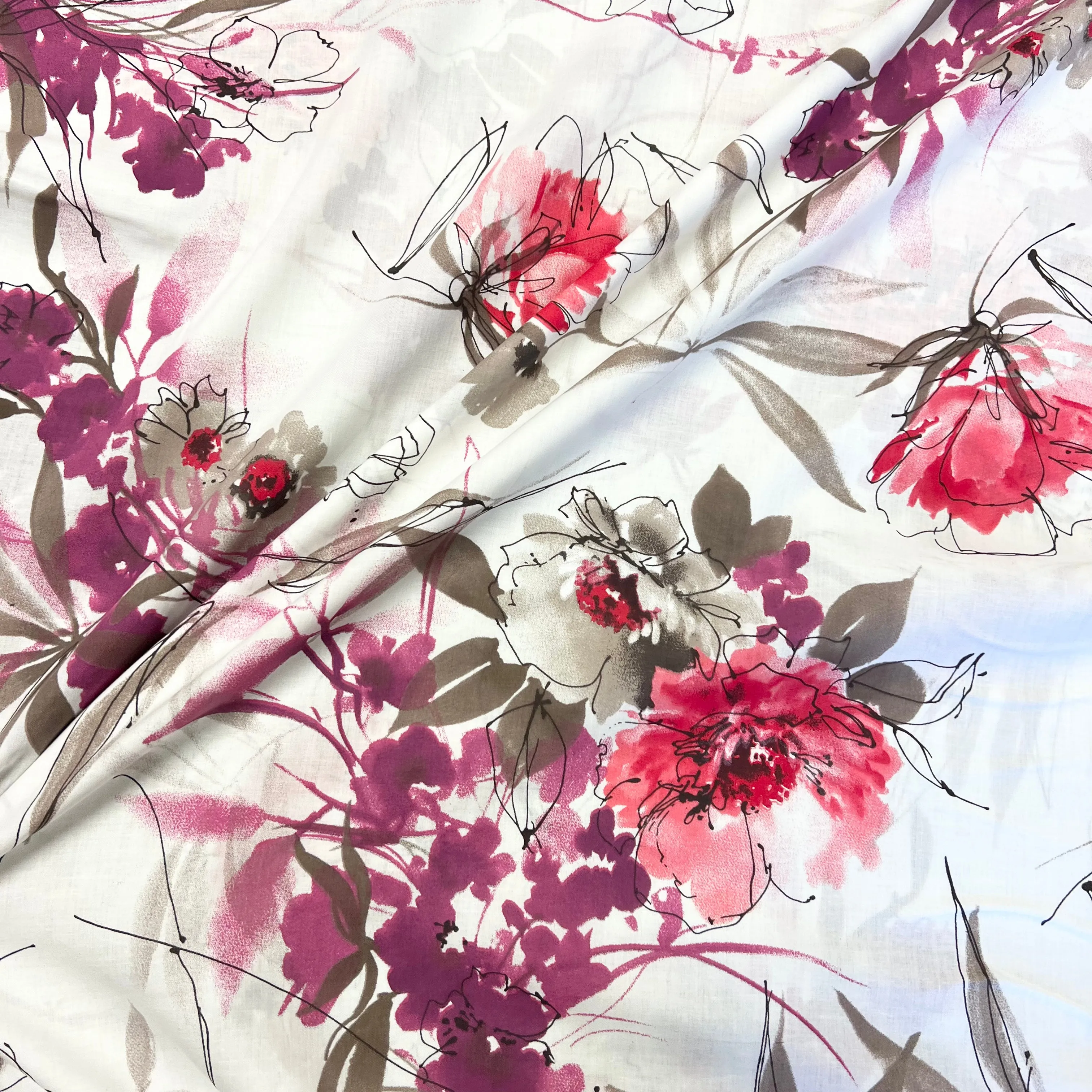 Sandi Bloom | Cotton Lawn | White